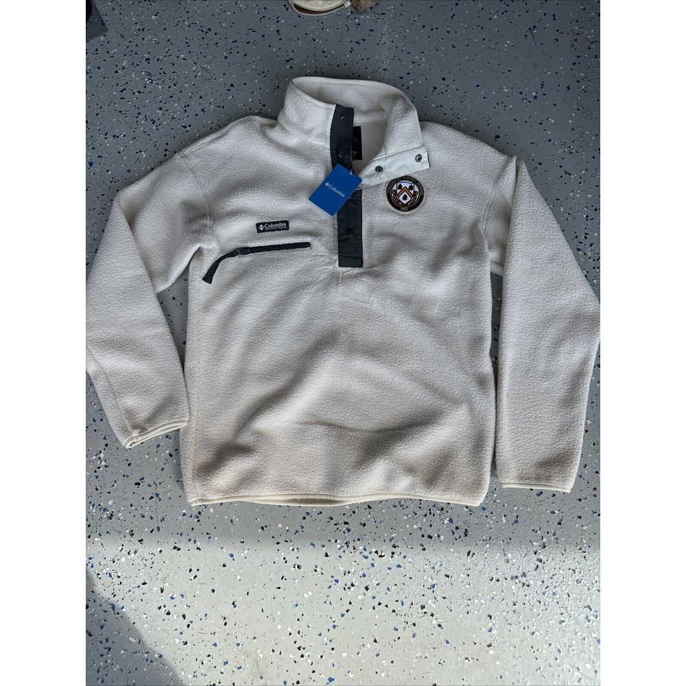 Columbia Helvetia 1/2 Half Snap Fleece Size Medium White Cream Pullover‎ NWT New